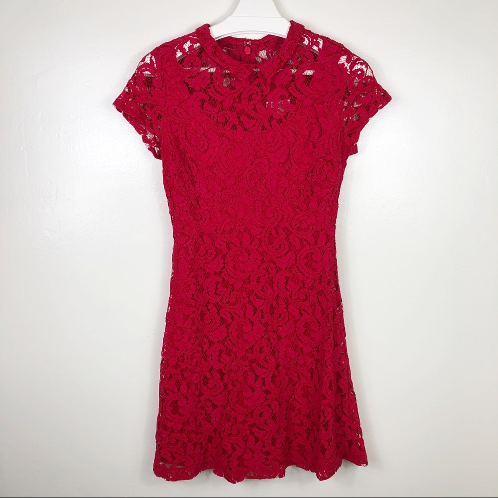 Eva Mendes New York & Company Red Lace Dress, 0